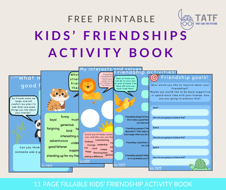 free kids friendships activity book