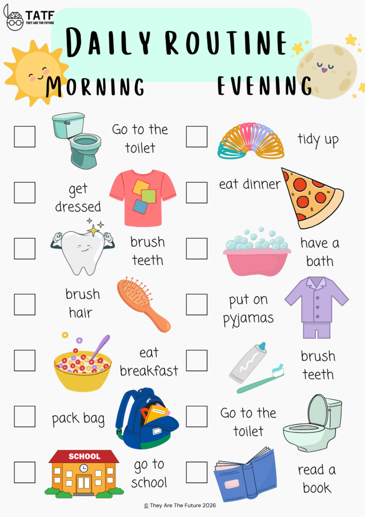 Page one of Dr. Lucy Russell's ADHD Routine Planner for Kids