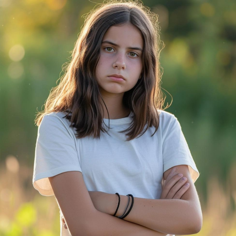 teen girl defiant with arms crossed