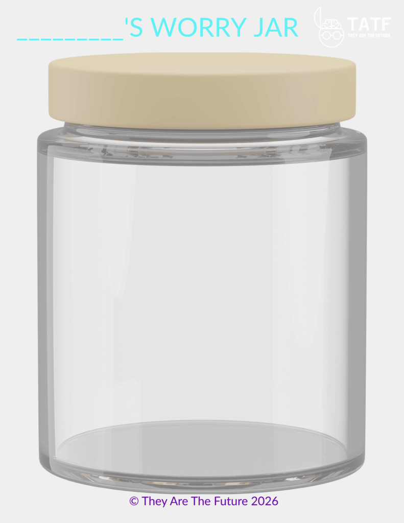 Blank worry jar worksheet for kids from the Worry Worksheets for Kids activity pack