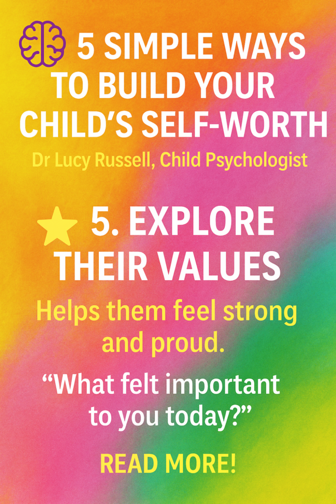 a text based image describing ways to build children's self worth