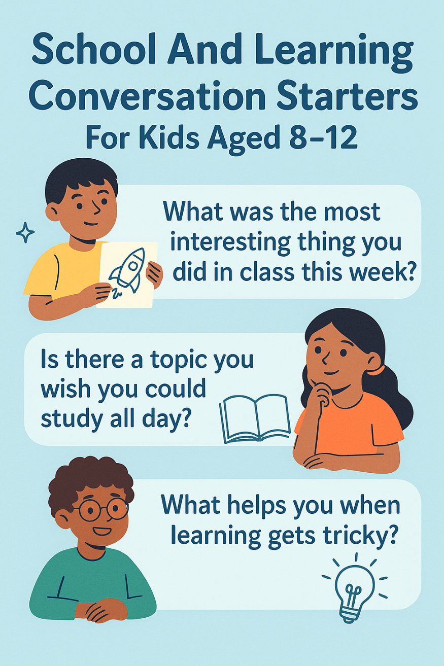 school conversation starters for kids 8 to 12 years