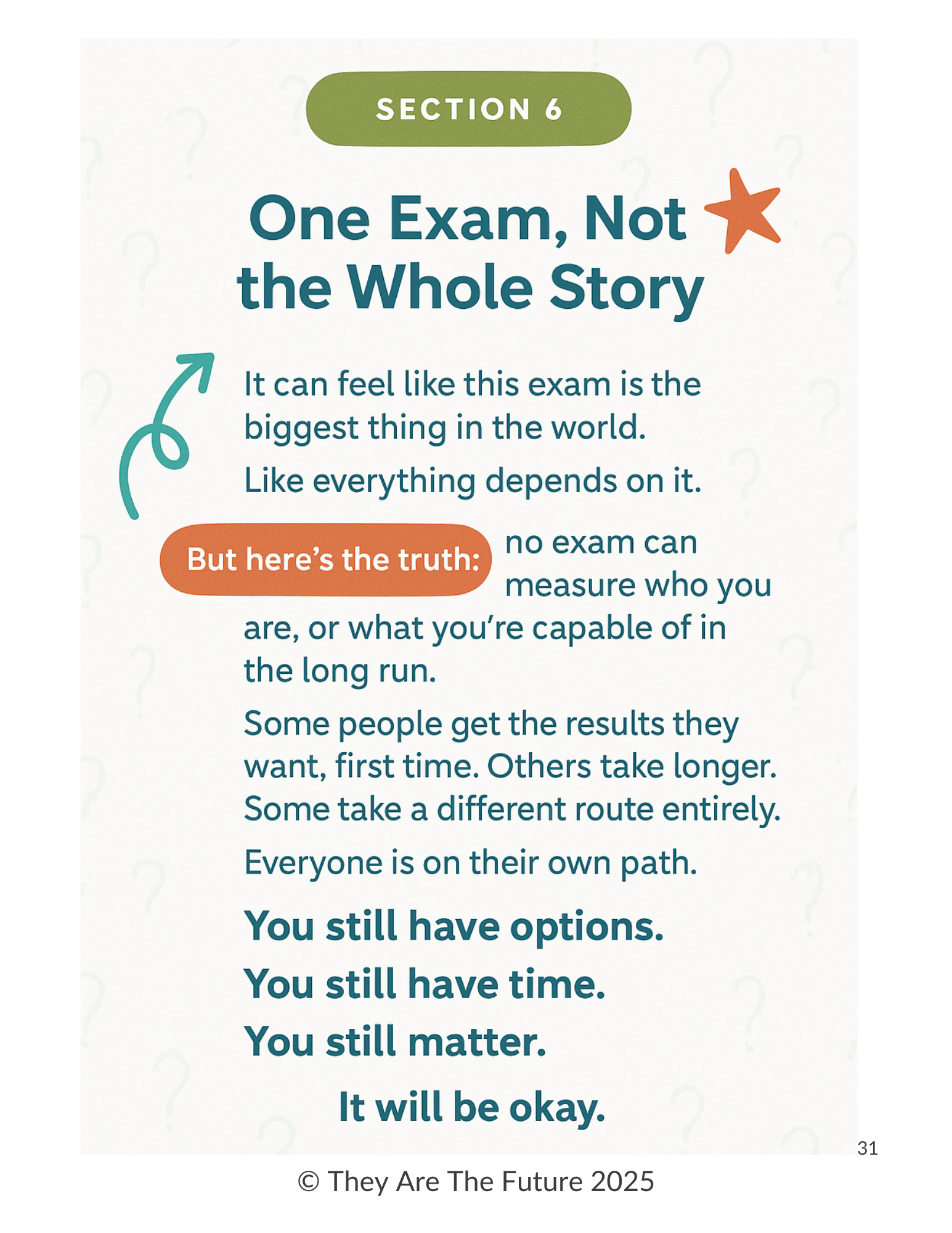 one of the final pages from Dr Lucy Russell's exam support pack