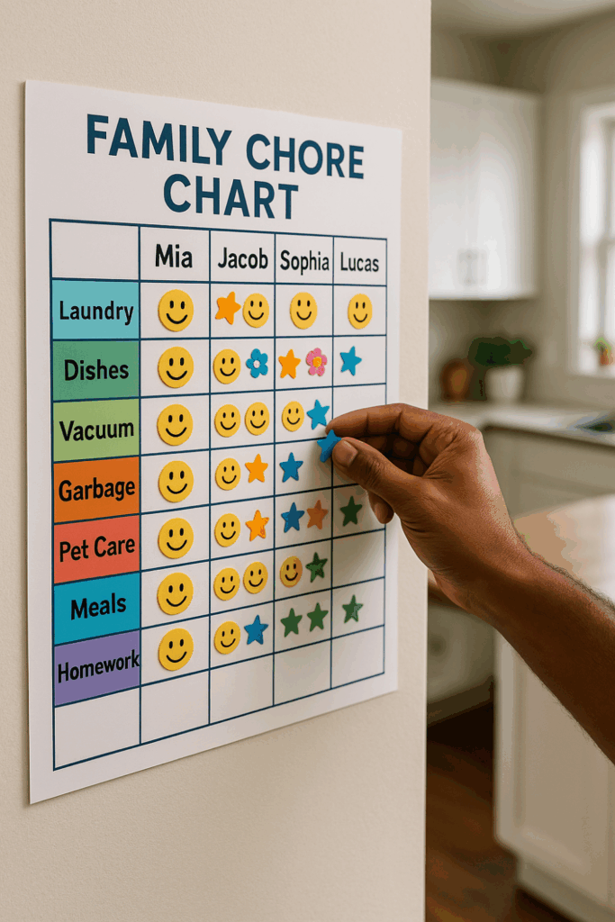 an example of a family chore chart