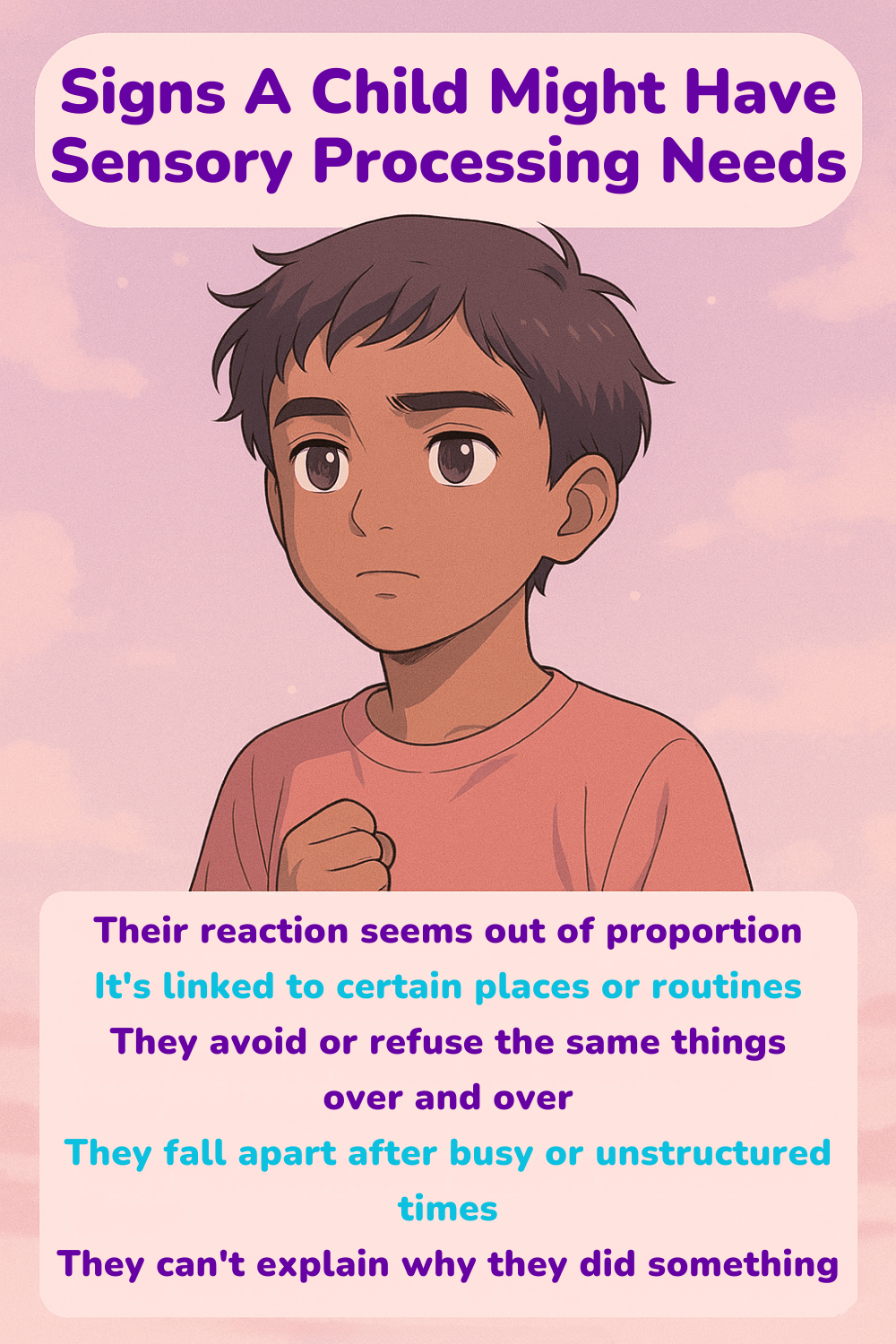 infographic about children's sensory processing