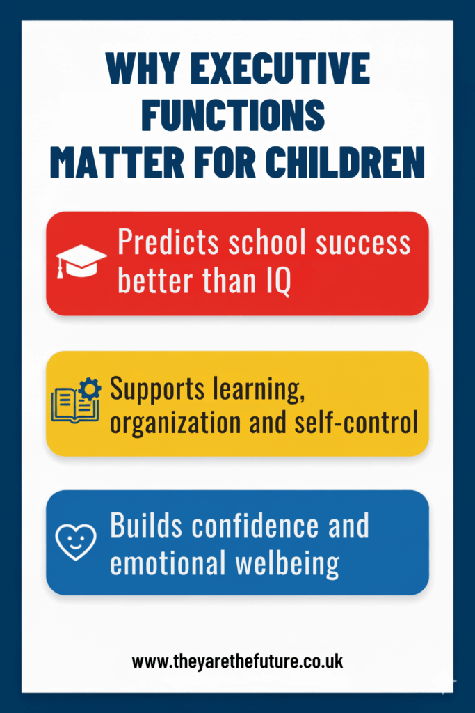 executive functioning - visual summary of why it matters for children