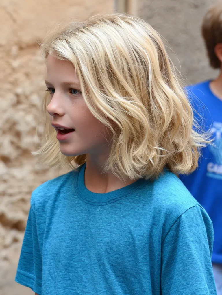 a girl with ADHD wearing a blue t shirt