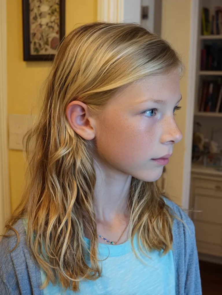 ten year old girl serious and thoughtful