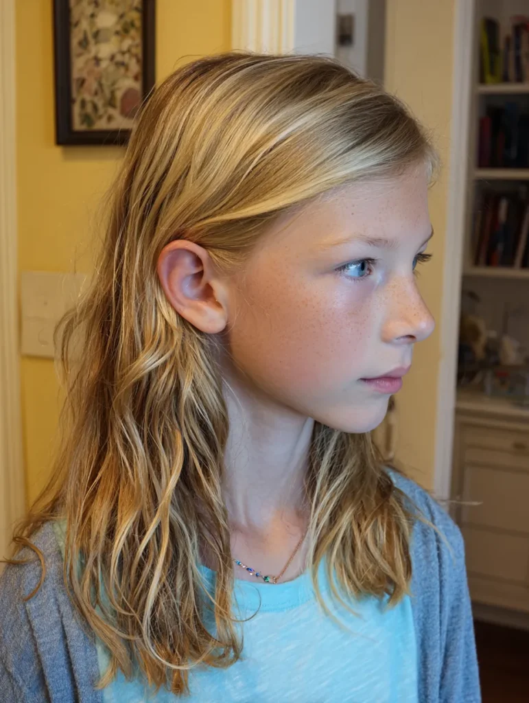 ten year old girl serious and thoughtful