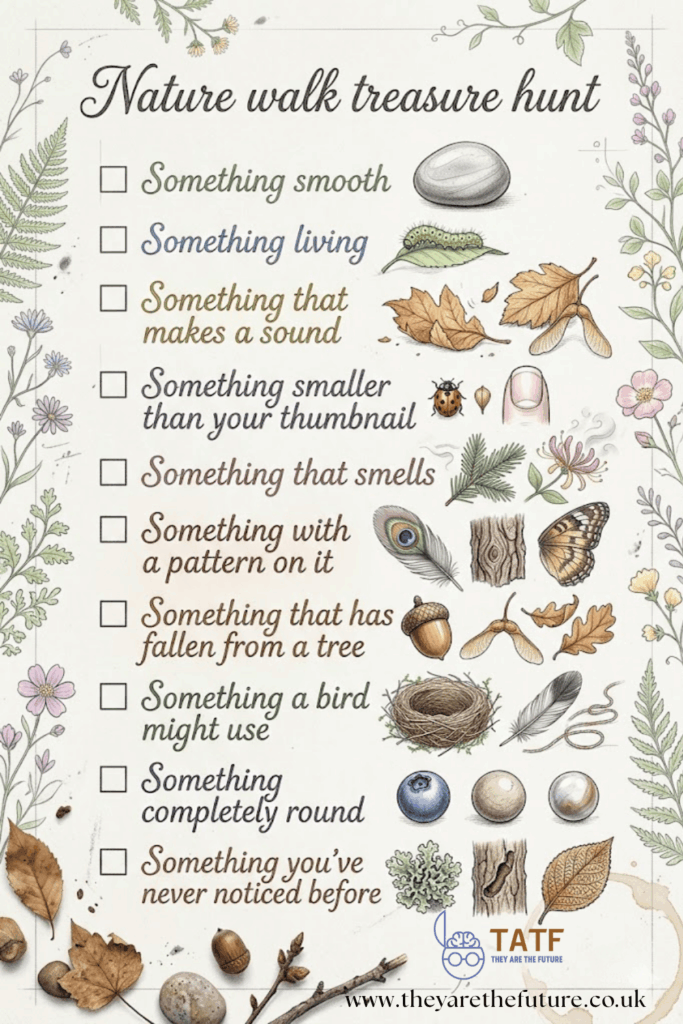 a nature hunt checklist screen free activity for kids